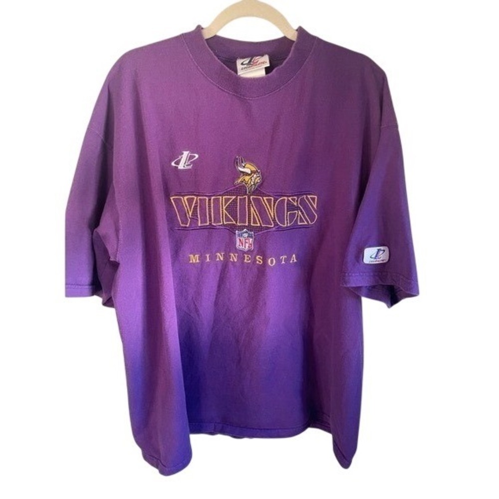 Vintage Minnesota‎ Vikings NFL Logo Athletic Purple T-Shirt XL/G/EX